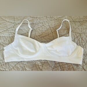aerie White Cotton wireless balconette Bra